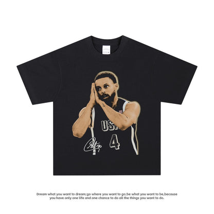 American-style blockbuster nba star printed T-shirt