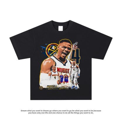 American-style blockbuster nba star printed T-shirt