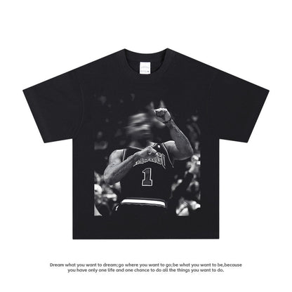 American-style blockbuster nba star printed T-shirt