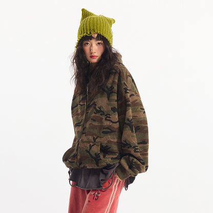 American-style camouflage hoodie jacket