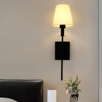 American Style Fabric Wall Lamp for Bedroom and Hotel
