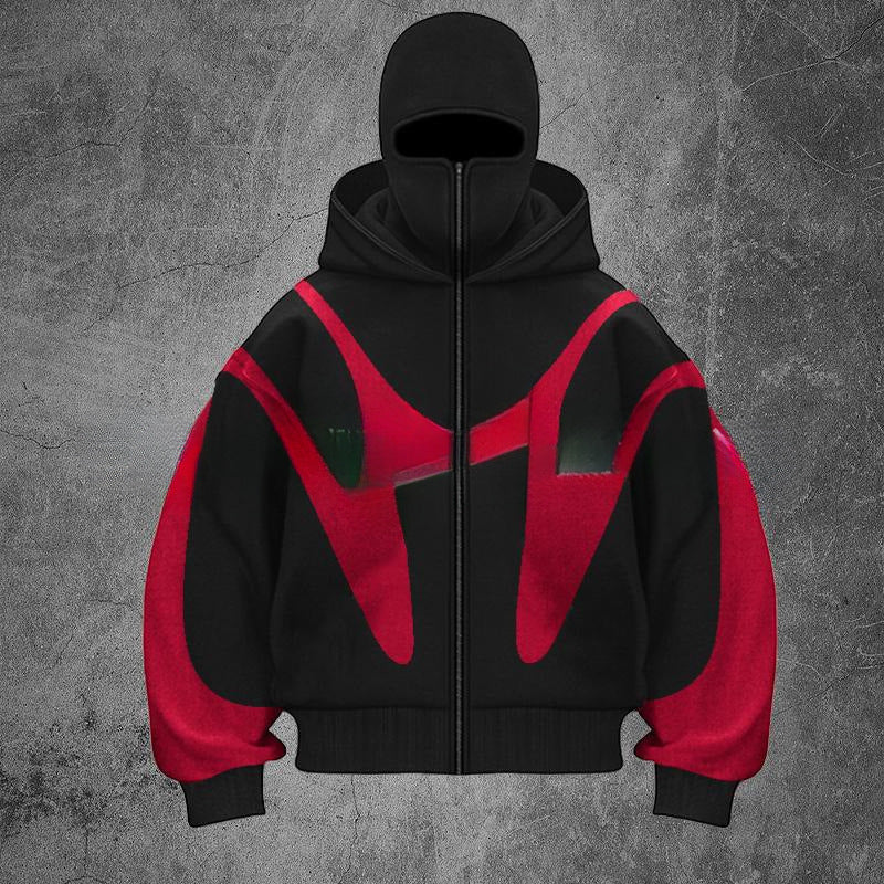 American Style Hooded Zipper Cardigan Sweater
