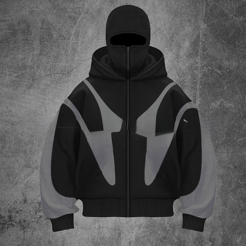 American Style Hooded Zipper Cardigan Sweater