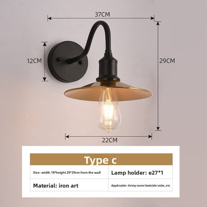 American style loft Industrial Wind bedside wall lamp Villa courtyard outdoor wall lamp restaurant bar decorative lighting fixtures