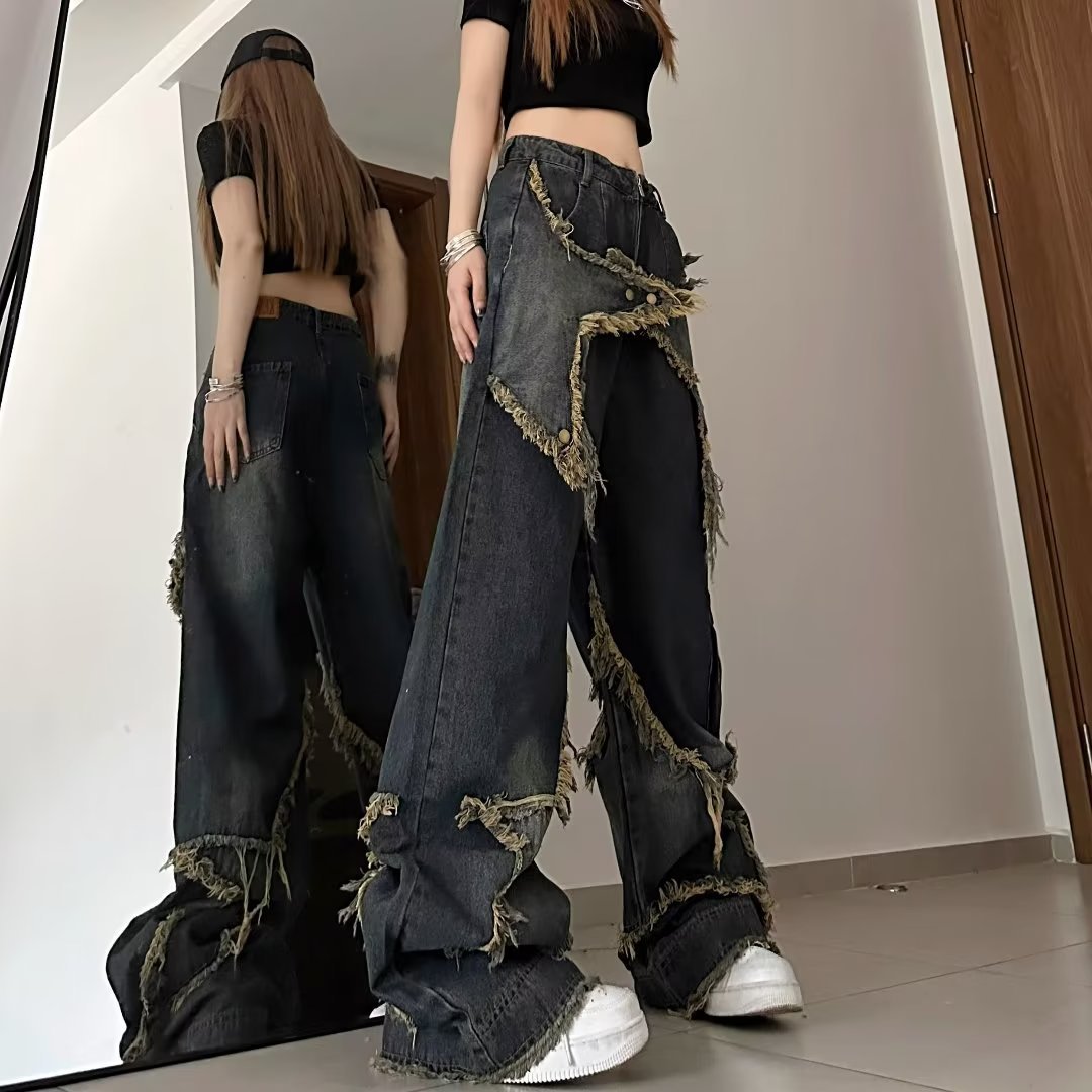 American-style retro loose jeans