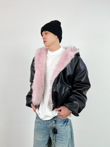 American Style Retro pu Leather Coat