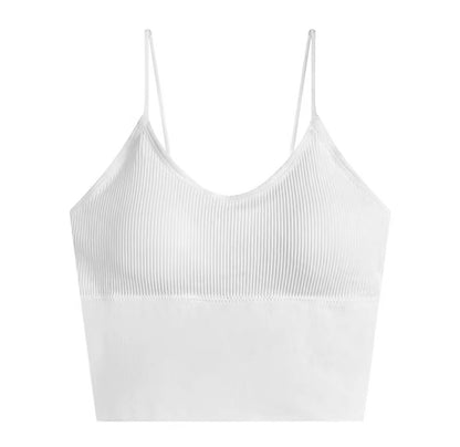 American Style White Inner Camisole with Chest Pad