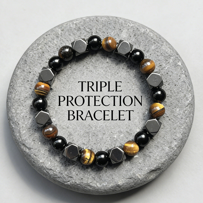 Amethyst Tiger Eye Stone Bracelet