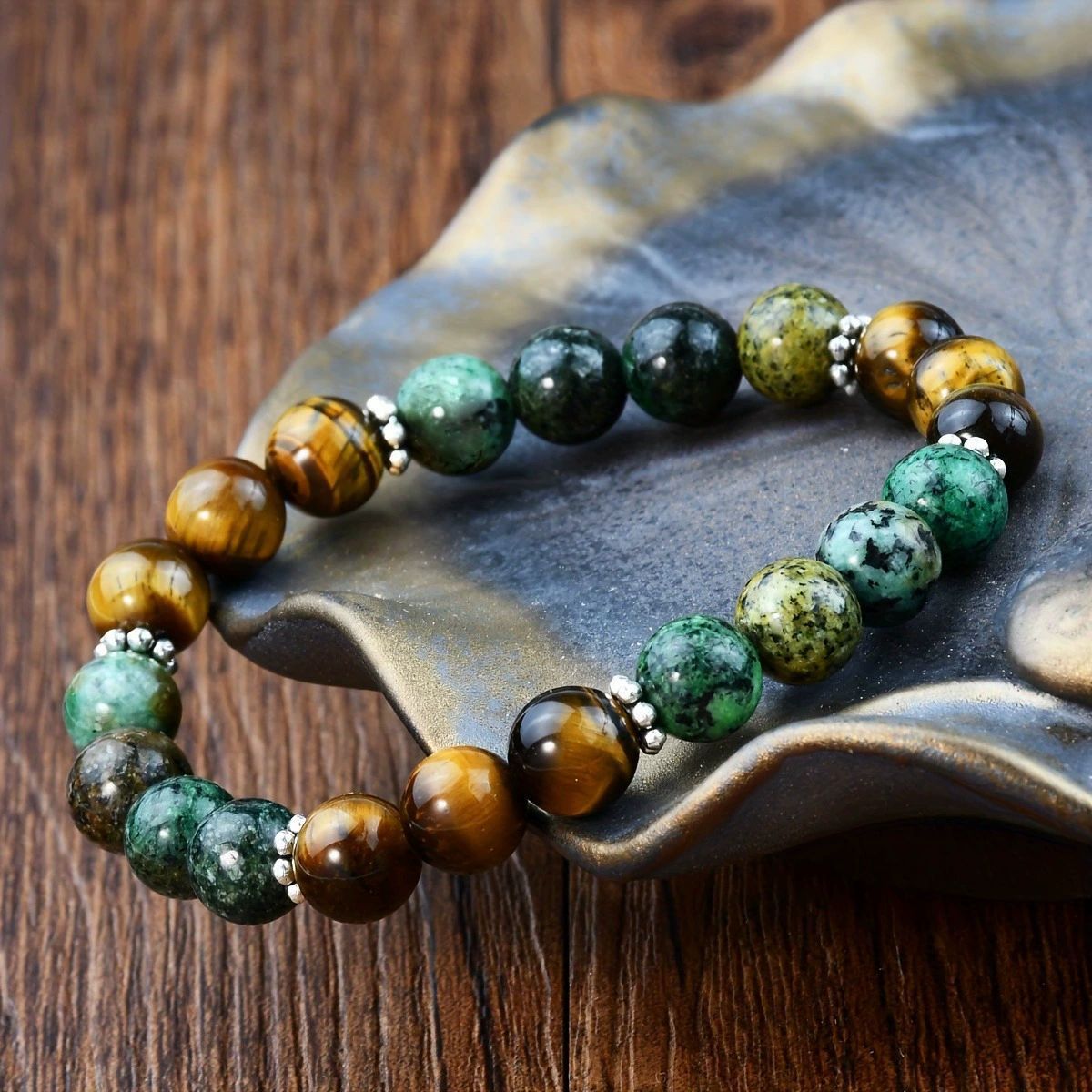 Amethyst Tiger Eye Stone Bracelet