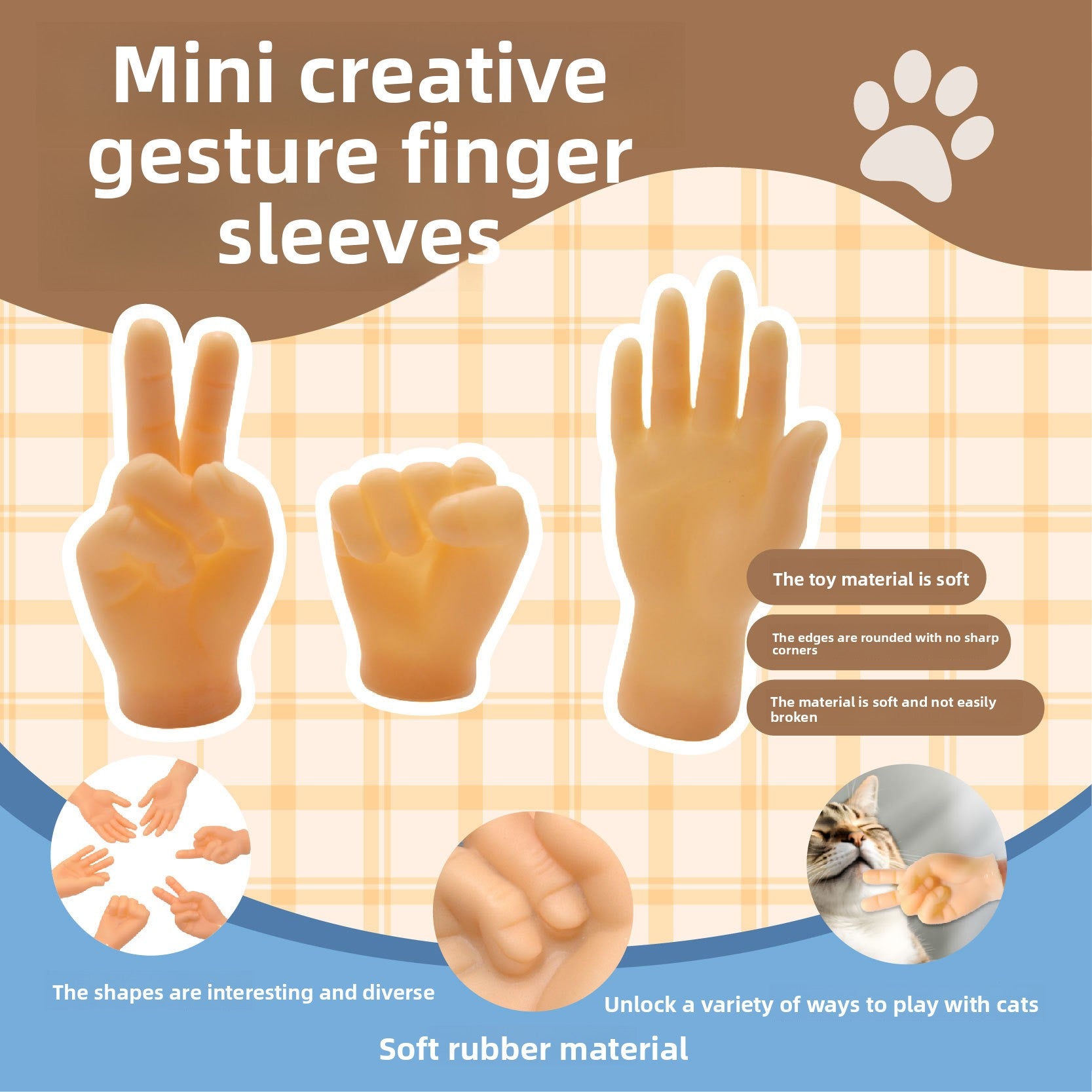 Amusing Rubber Finger Gesture Gloves