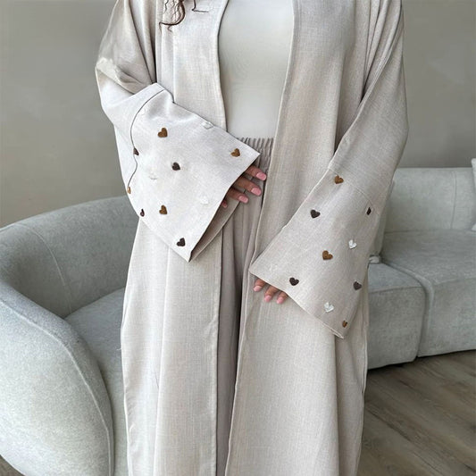 An elegant cardigan robe