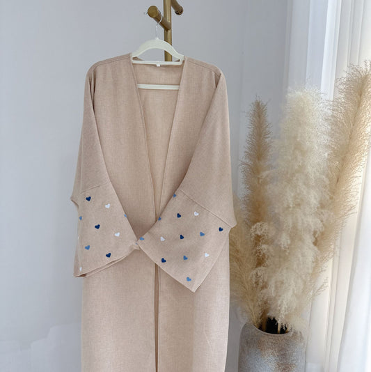 An elegant cardigan robe