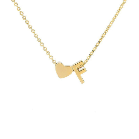 An English letter heart and heart combination necklace