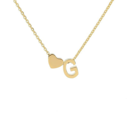 An English letter heart and heart combination necklace