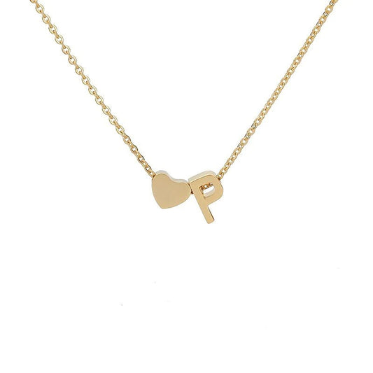 An English letter heart and heart combination necklace