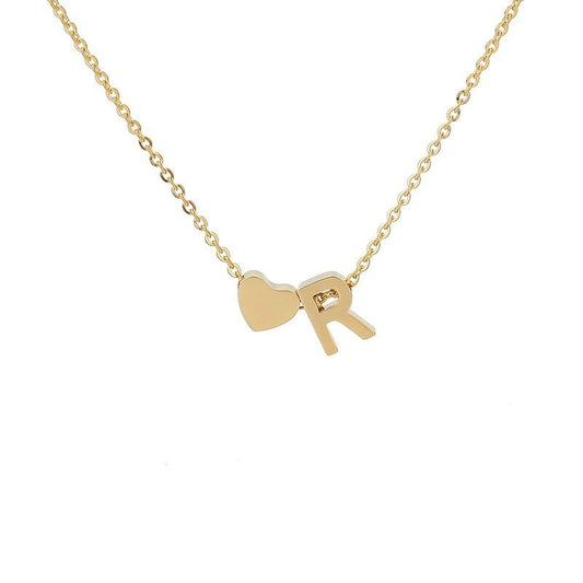 An English letter heart and heart combination necklace