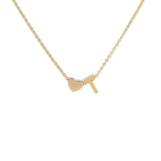 An English letter heart and heart combination necklace