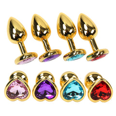 Large Heart Golden Anal Plug