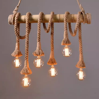 Ancient hemp rope chandelier