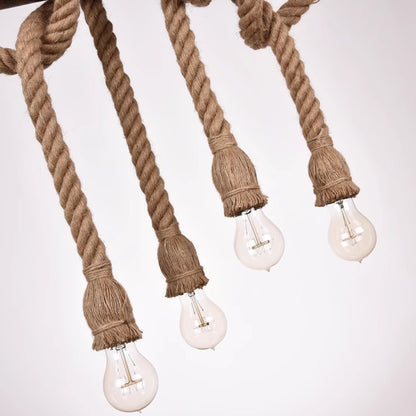 Ancient hemp rope chandelier