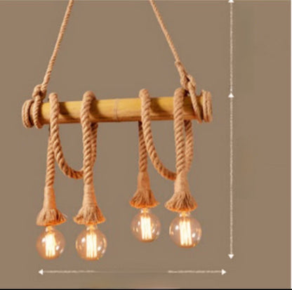 Ancient hemp rope chandelier