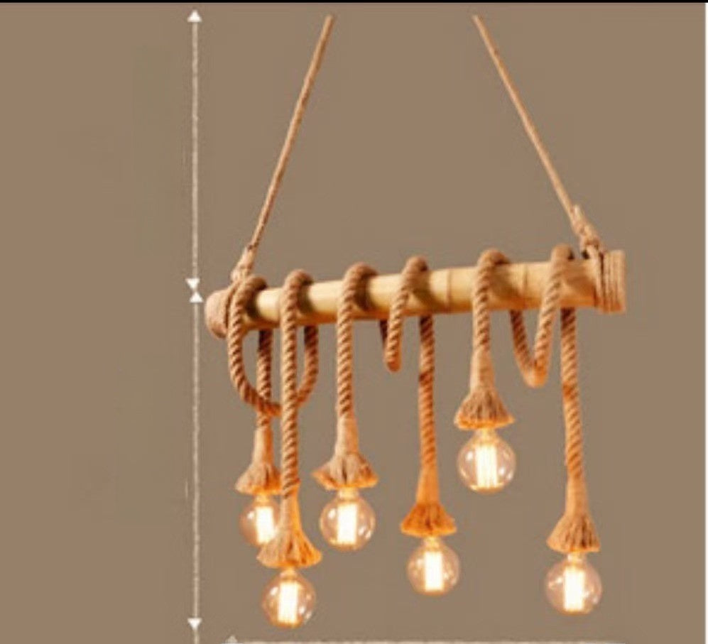 Ancient hemp rope chandelier