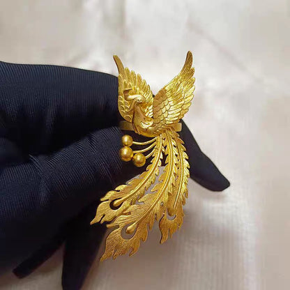 Ancient Phoenix Adjustable Ring Matte Gold Women Fashion Jewelry