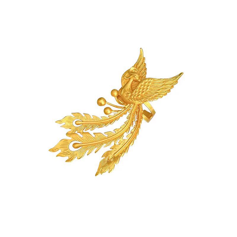 Ancient Phoenix Adjustable Ring Matte Gold Women Fashion Jewelry