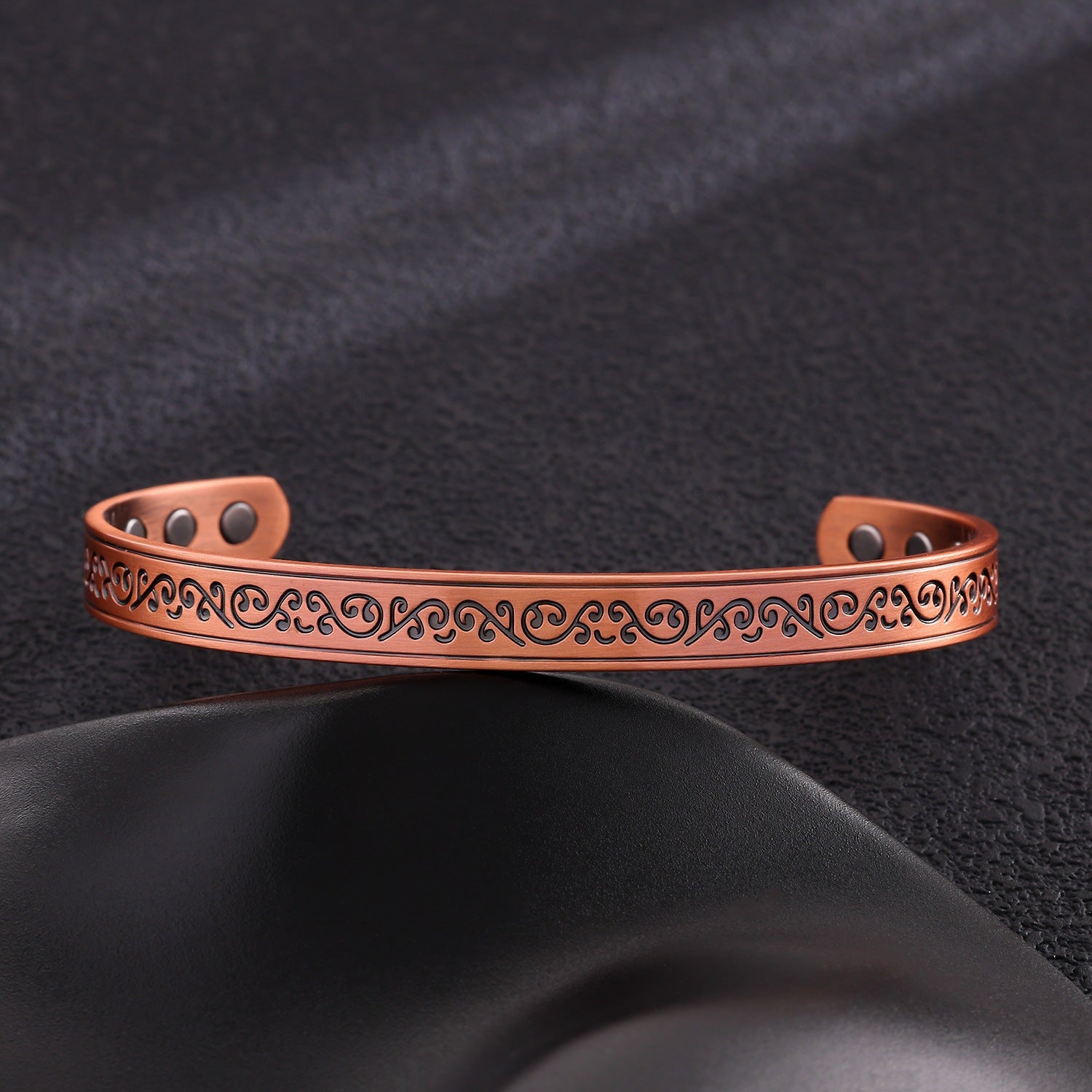 Ancient pure copper bracelet, copper-red antique copper brushed magnet bracelet, entrepreneurial design, striped twisted bracelet, factory wholesale