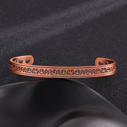 Ancient pure copper bracelet, copper-red antique copper brushed magnet bracelet, entrepreneurial design, striped twisted bracelet, factory wholesale