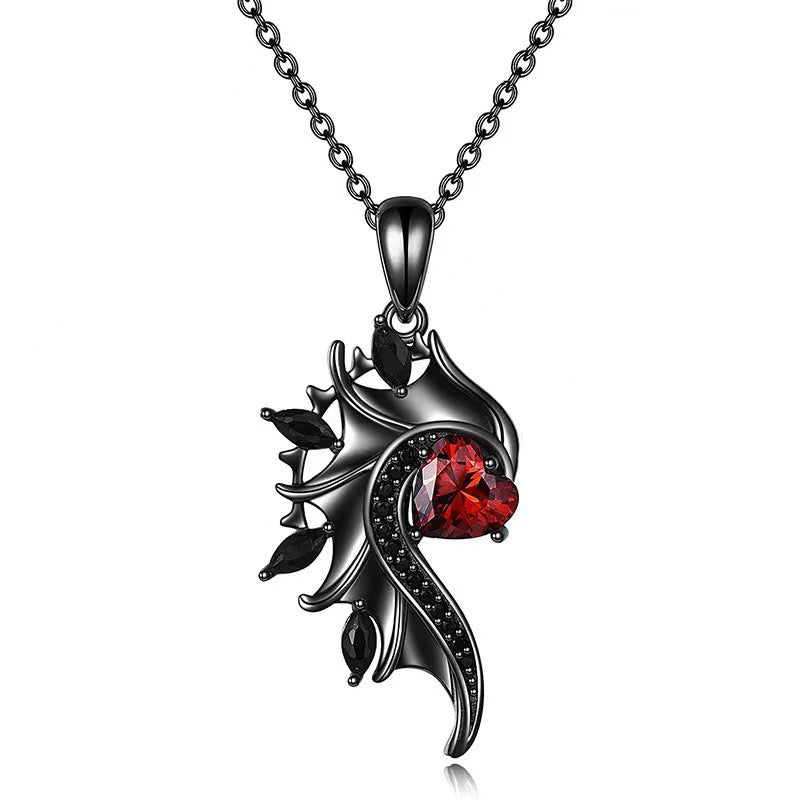 Angel Devil Wings Couple Necklace with Zircon
