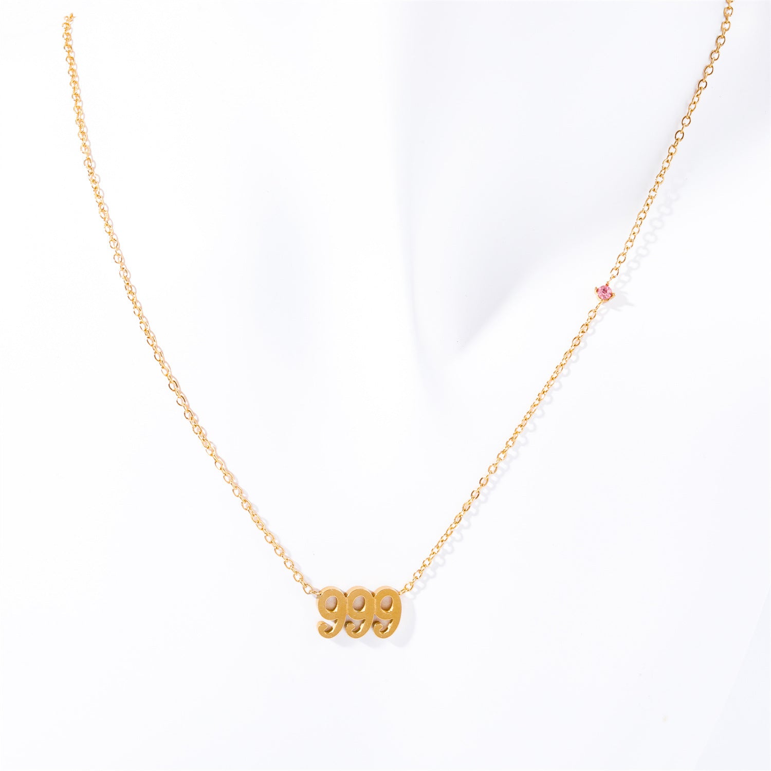 Angel Number Diamond Pendant Necklace