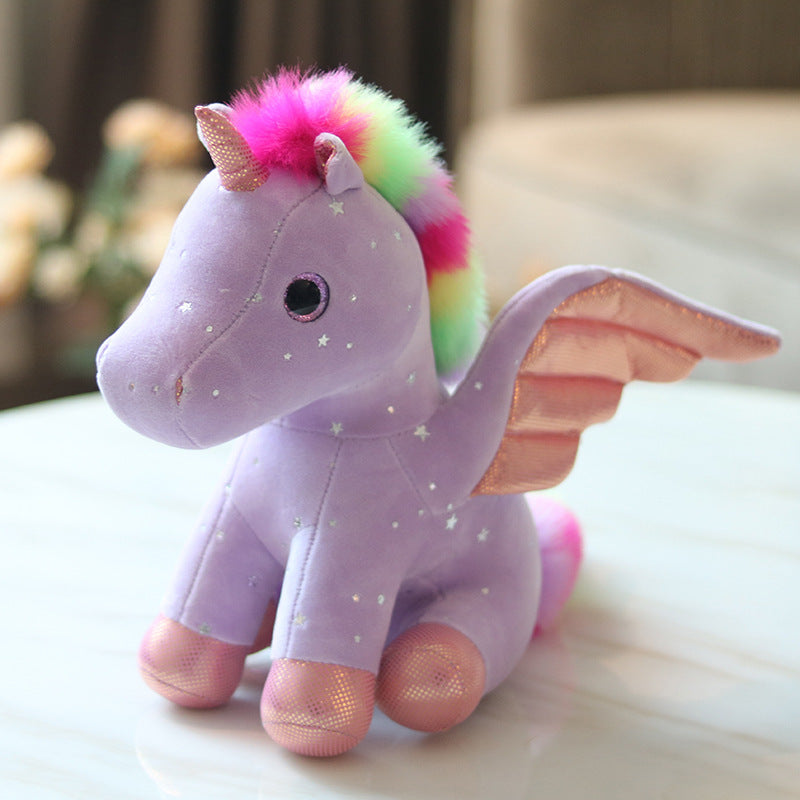 Angel Unicorn Rainbow Horse Plush Toy
