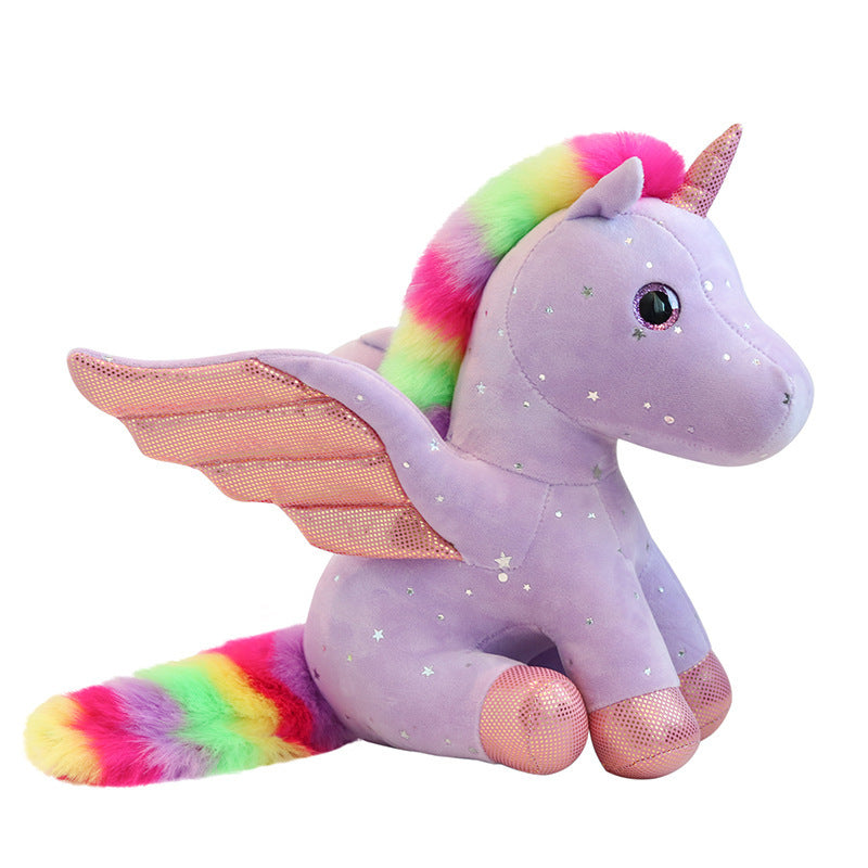 Angel Unicorn Rainbow Horse Plush Toy
