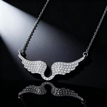 Angel Wing Zircon Pendant Necklace