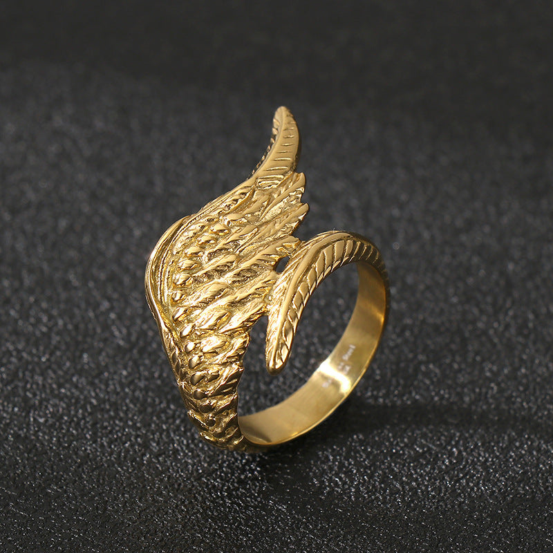 Angel Wings Stainless Steel Ring