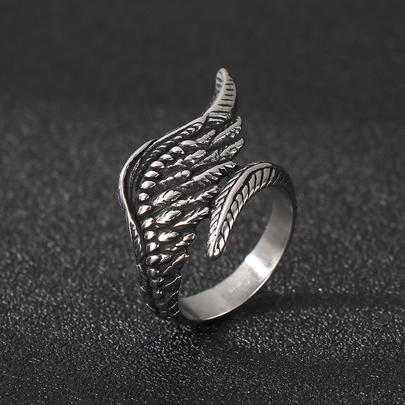 Angel Wings Stainless Steel Ring