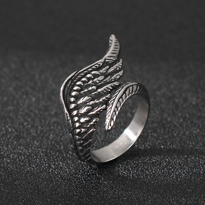 Angel Wings Stainless Steel Ring