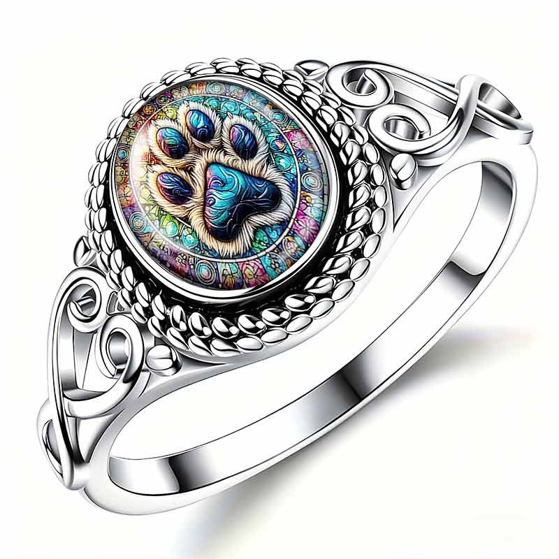 Animal Claw Print Geometric Rings
