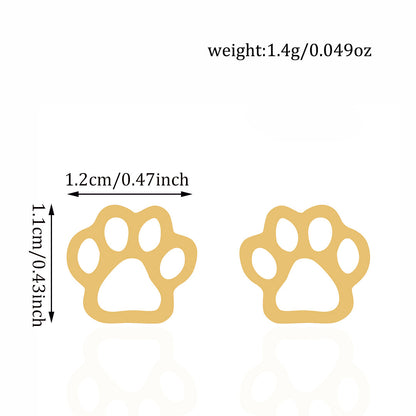 Animal Footprint Shape Stainless Steel Ear Studs