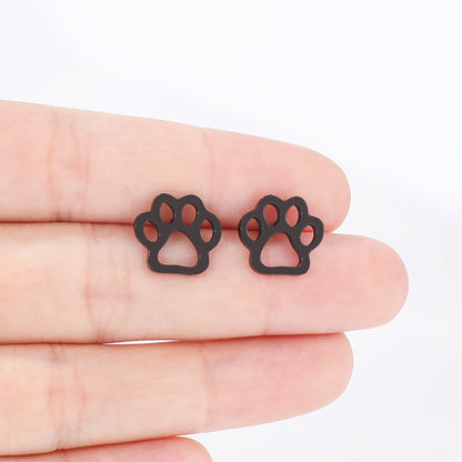 Animal Footprint Shape Stainless Steel Ear Studs
