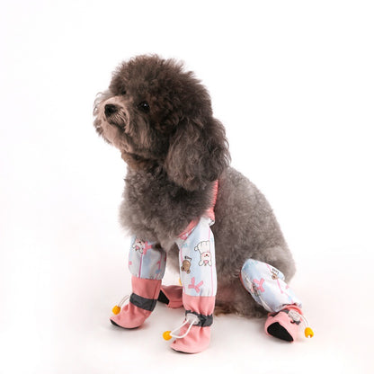 Animal Pattern Dog Pants with Foot Protection