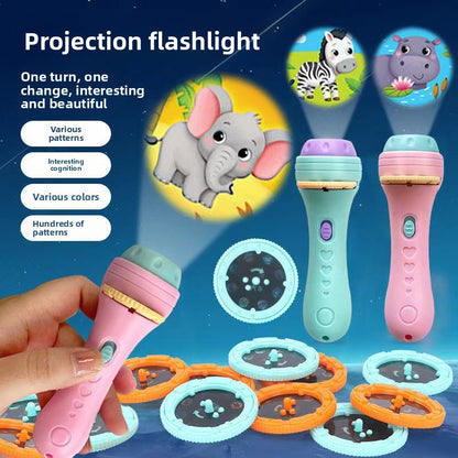 Animal Pattern Projection Flashlight Cognitive Learning Toy