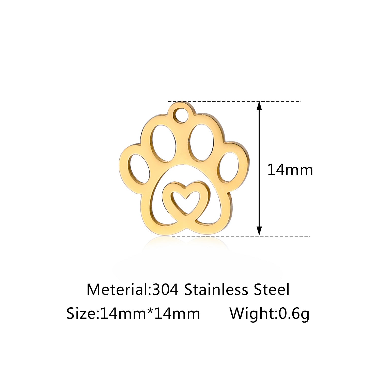 Animal Paw Stainless Steel Charms
