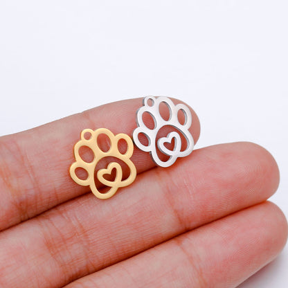 Animal Paw Stainless Steel Charms
