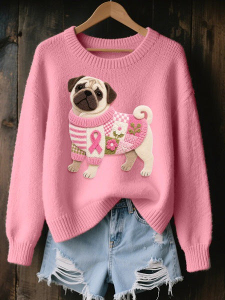 Animal Print Womens Pullover Sweater