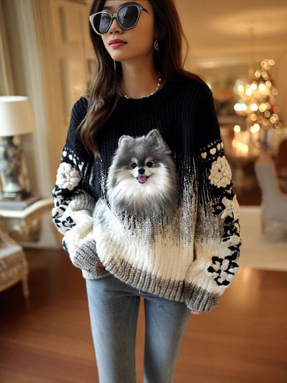 Animal Print Womens Pullover Sweater
