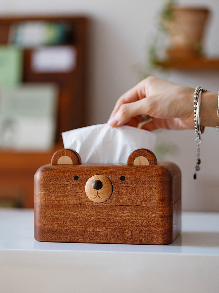 Animal Shape Solid Wood Tissue Box