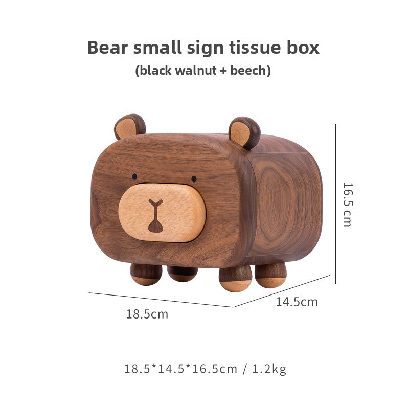 Animal Shape Solid Wood Tissue Box