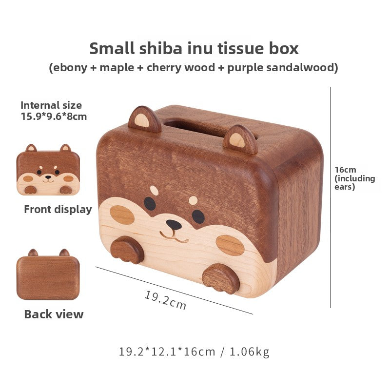 Animal Shape Solid Wood Tissue Box